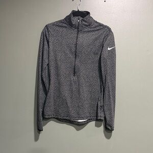 Nike Black and White Patterned Half-Zip Pullover